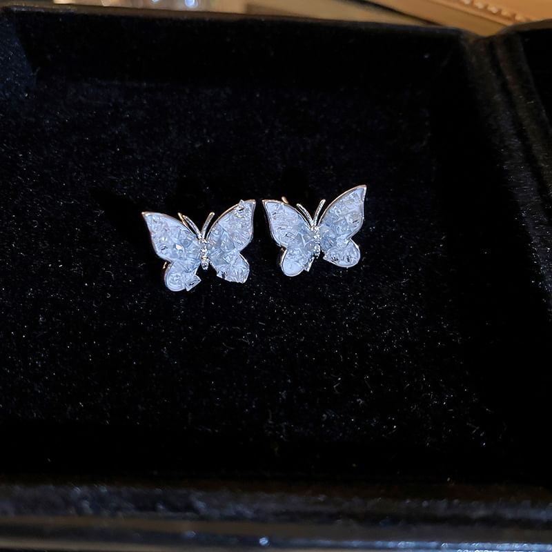 Designs) Butterfly (Various Crystal Pearl Earring Faux / Alloy Floral