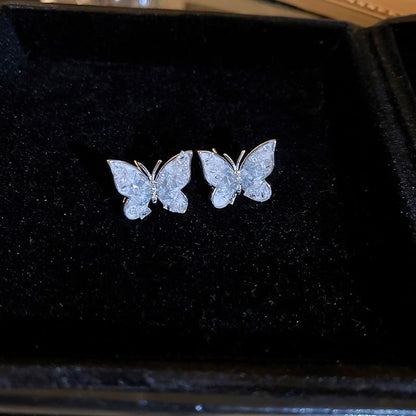 Designs) Butterfly (Various Crystal Pearl Earring Faux / Alloy Floral