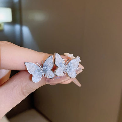 Designs) Butterfly (Various Crystal Pearl Earring Faux / Alloy Floral