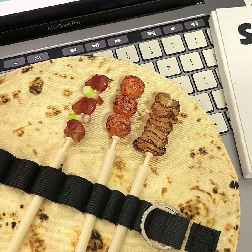 Naan Bread Rolling Pencil Case / Meat Skewer Pen