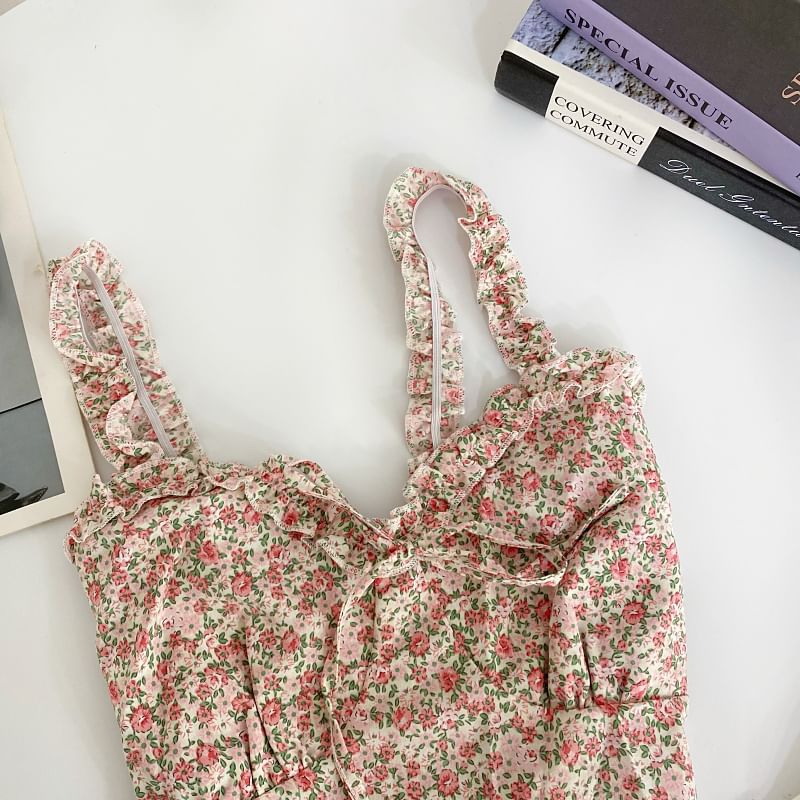 V-Neck Floral Camisole Top