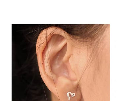 Sterling Silver Heart Stud Earring