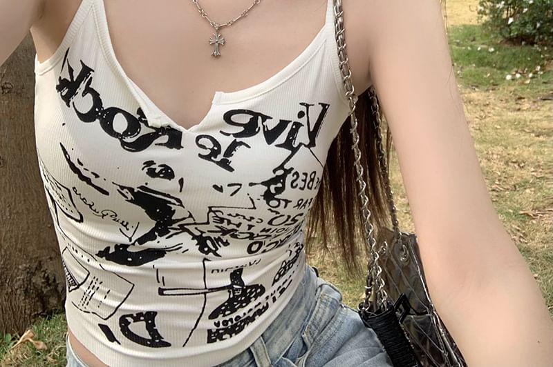 Top Cami Printed Crop