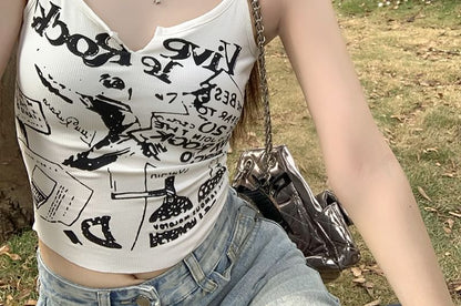 Top Cami Printed Crop