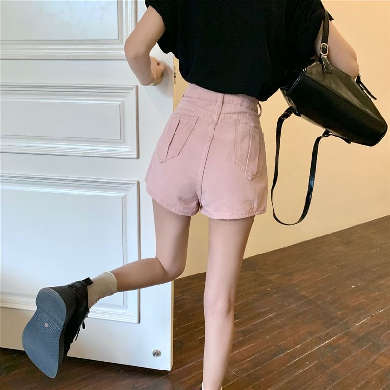 High Waist Asymmetrical Denim Skort