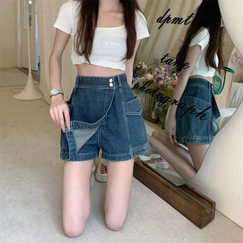 High Skort Denim Waist