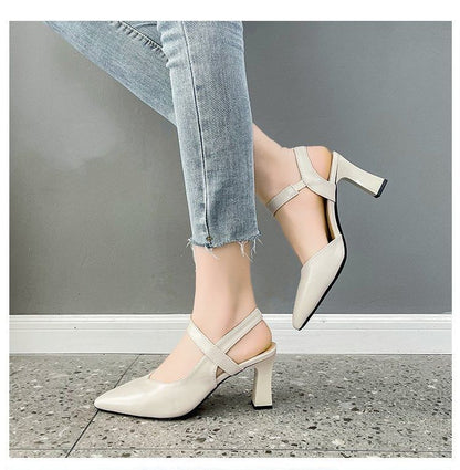 Sandals Heel Slingback Plain High