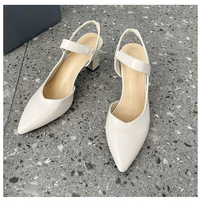 Sandals Heel Slingback Plain High