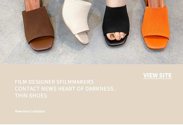 Heel Plain Slide Sandals Block