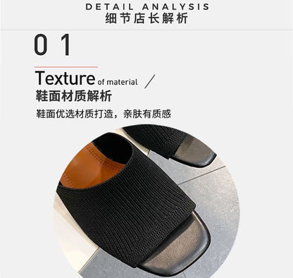 Heel Plain Slide Sandals Block