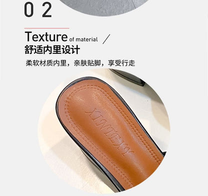 Heel Plain Slide Sandals Block