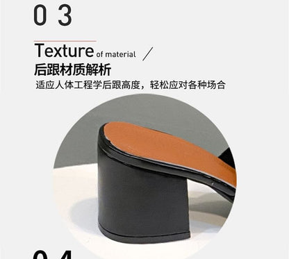 Heel Plain Slide Sandals Block