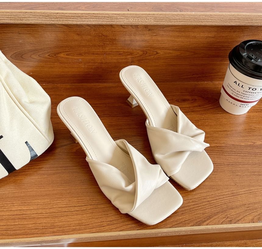 High Sandals Slide Twist Plain Heel