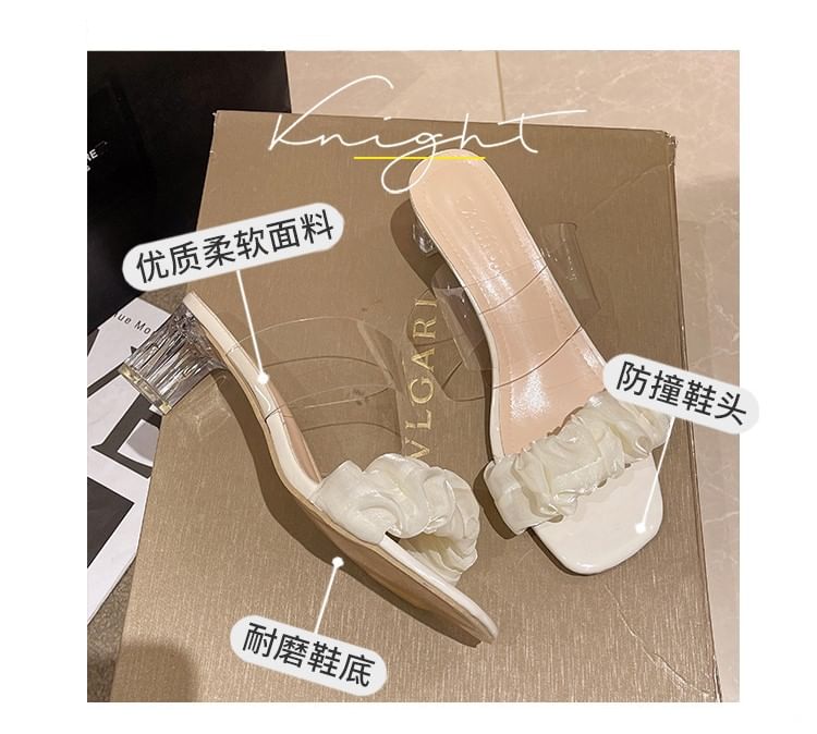 Ruffle Sandals Heel Slide High