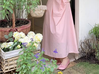 Maxi Strap Detail Sundress Spaghetti Plain Flower