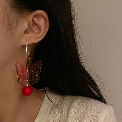Earring Hook Drop Bead Butterfly