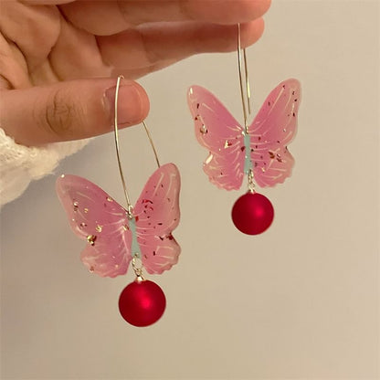 Earring Hook Drop Bead Butterfly