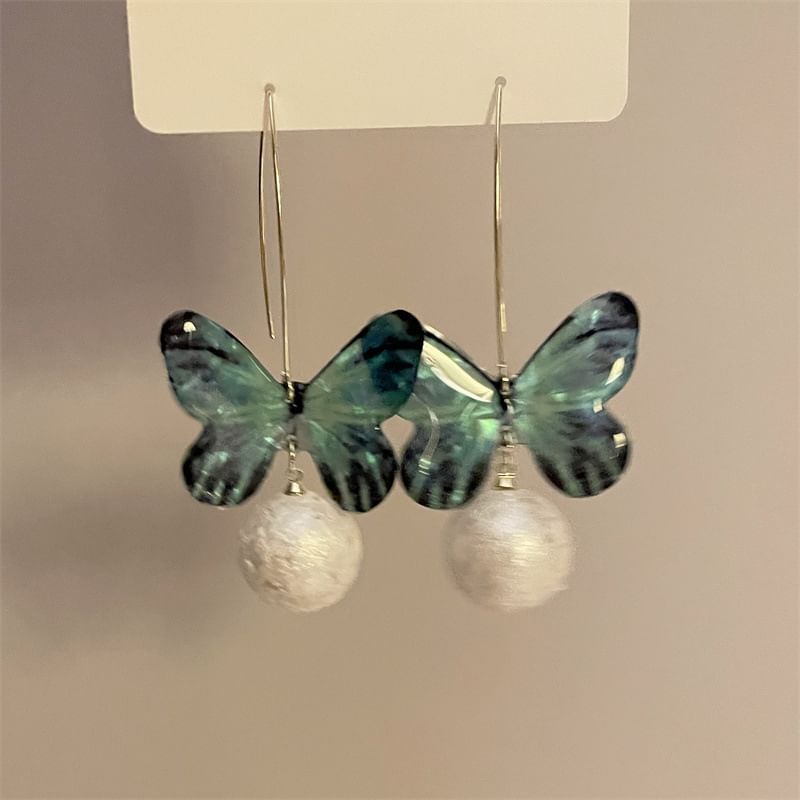 Earring Hook Drop Bead Butterfly