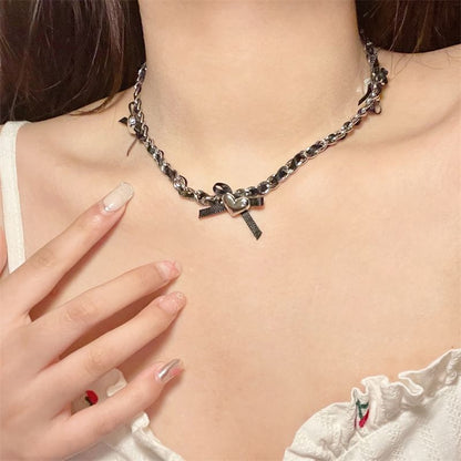 Heart Necklace Bow