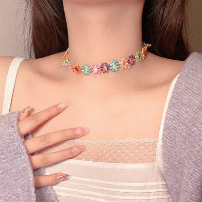 Floral Choker Embroidered