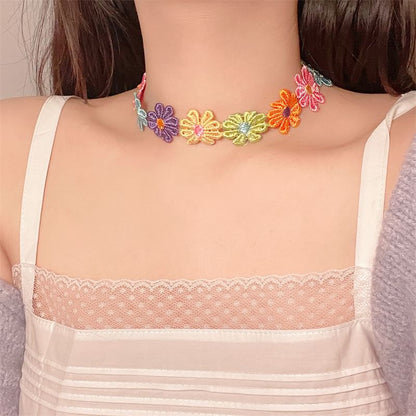 Floral Choker Embroidered