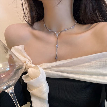 Lariat Rhinestone Necklace