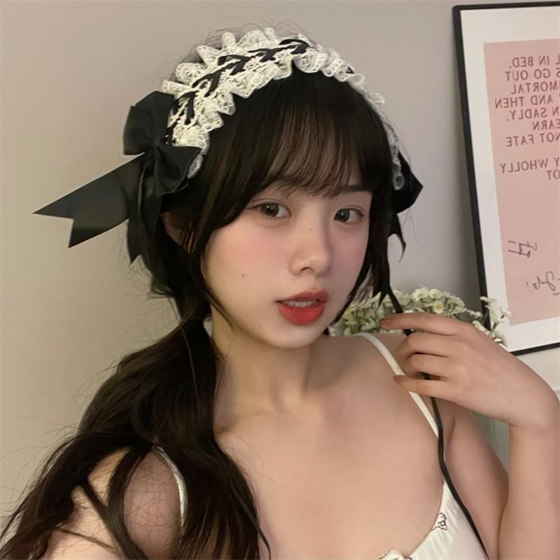 Fluffy Headband / Ear Hair Cat Bow Clip Lace