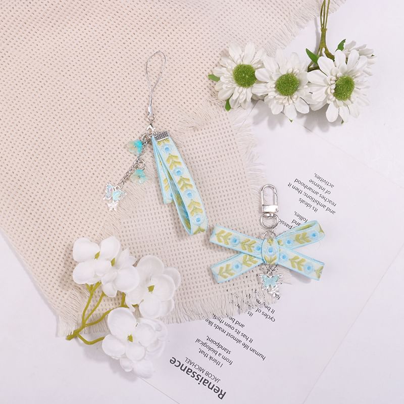 Floral Strap Keyring / Phone Charm (Various Designs)