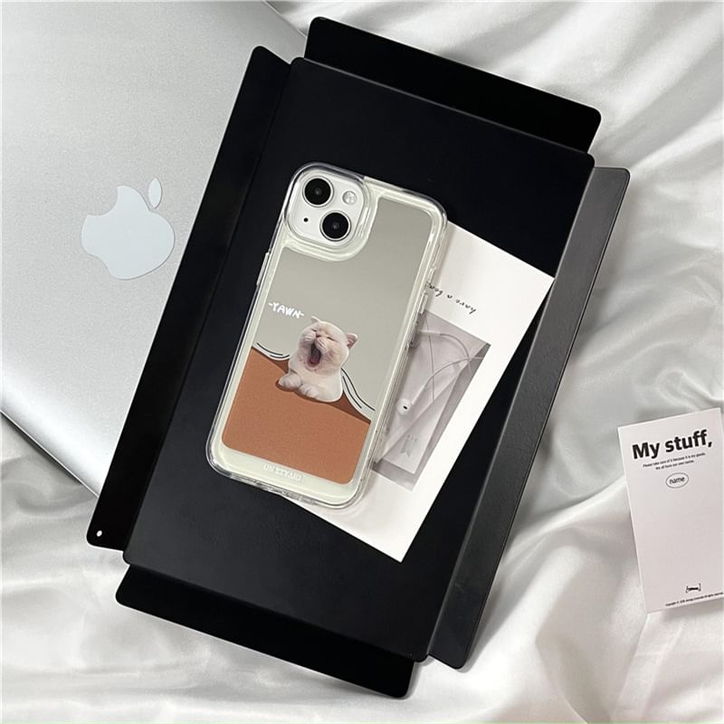 Coque de téléphone miroir à motif animalier