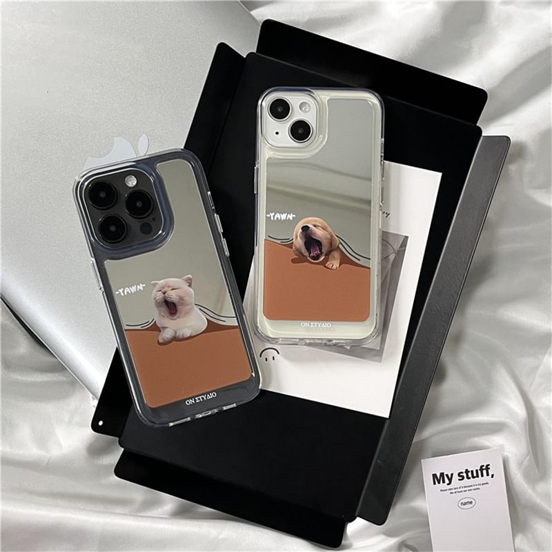 Coque de téléphone miroir à motif animalier