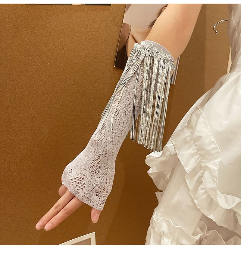 Tasseled Lace Arm Sleeves