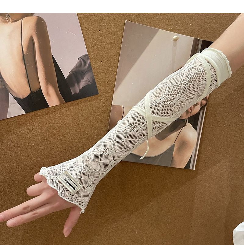 Label Applique Lettuce Edge Lace Arm Sleeves