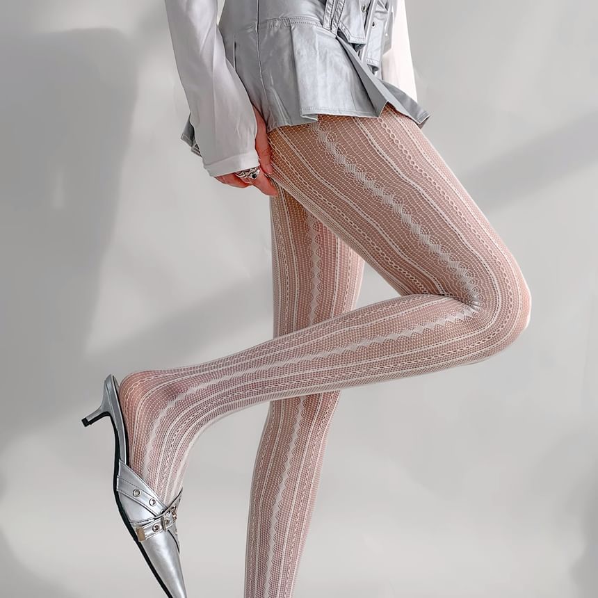 Striped Lace Tights