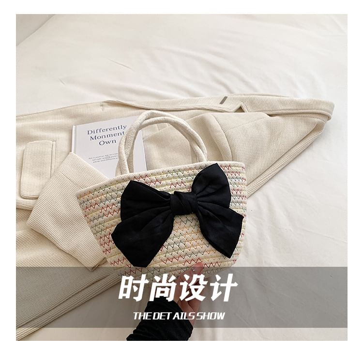 Tote Woven Bow Bag