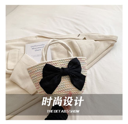 Tote Woven Bow Bag