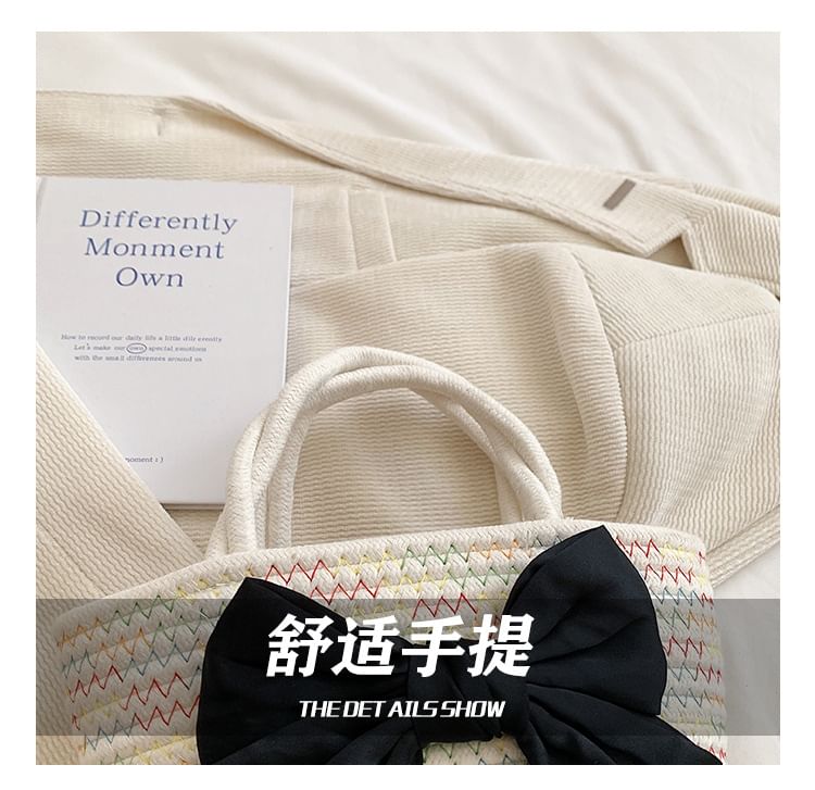 Tote Woven Bow Bag
