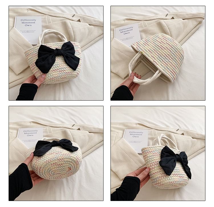 Tote Woven Bow Bag