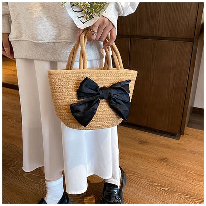 Tote Woven Bow Bag