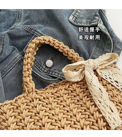 Woven Bag Tote Bow