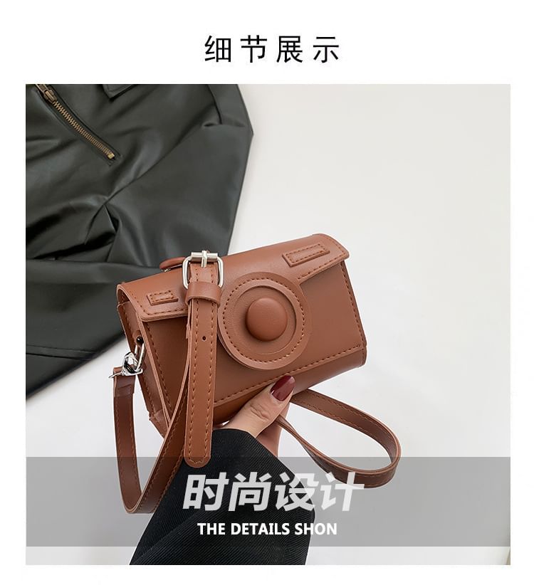 Flap Crossbody Leather Bag Camera Faux