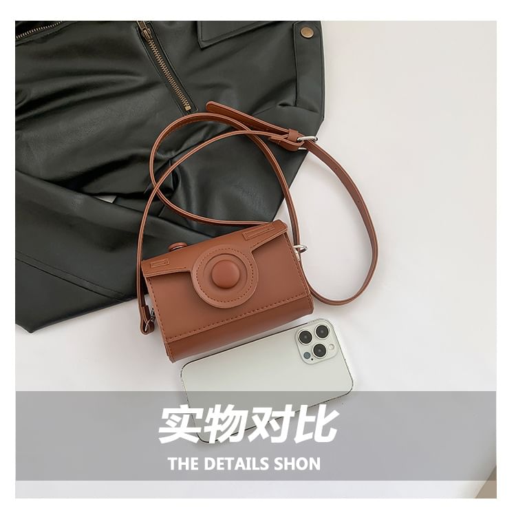 Flap Crossbody Leather Bag Camera Faux