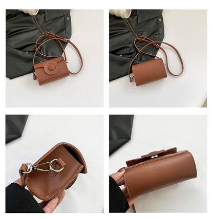 Flap Crossbody Leather Bag Camera Faux