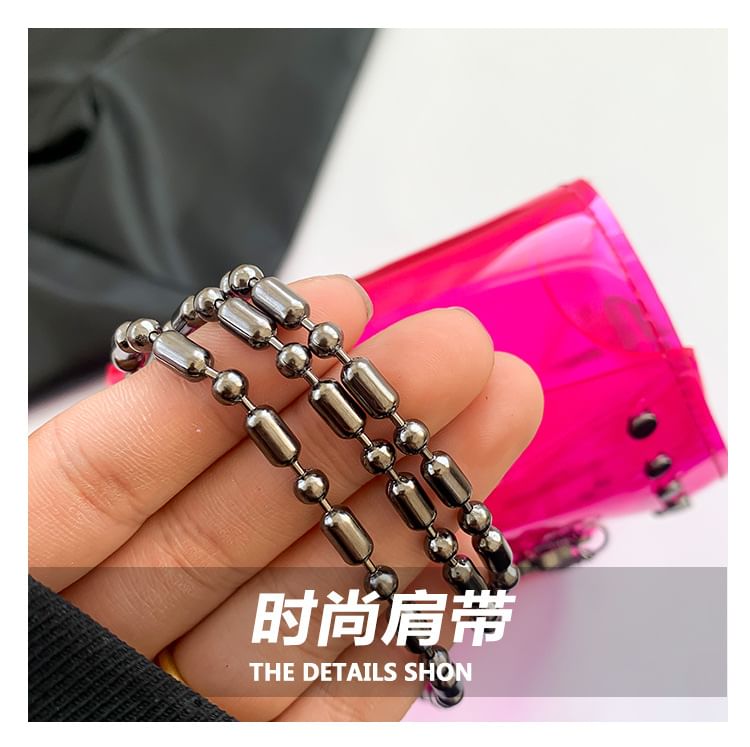 Studded Crossbody Crisscross Chained PVC Bag