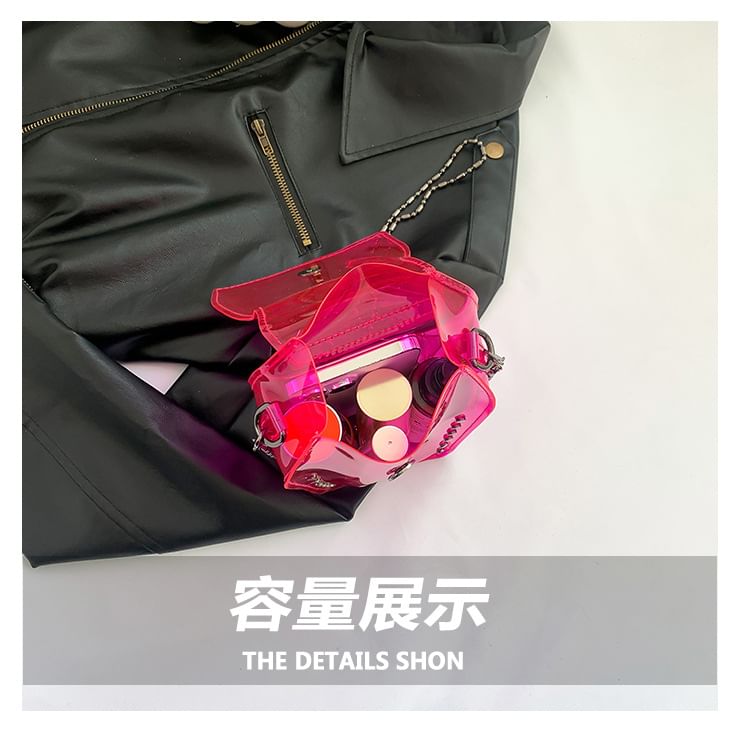 Studded Crossbody Crisscross Chained PVC Bag