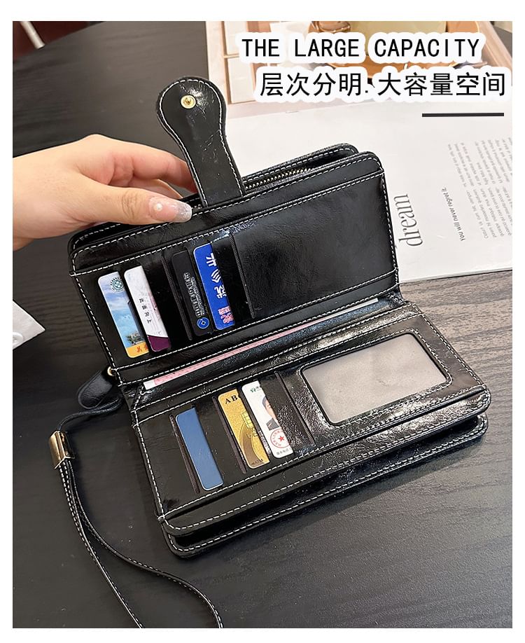 Charm Faux Long Leather Floral Wallet