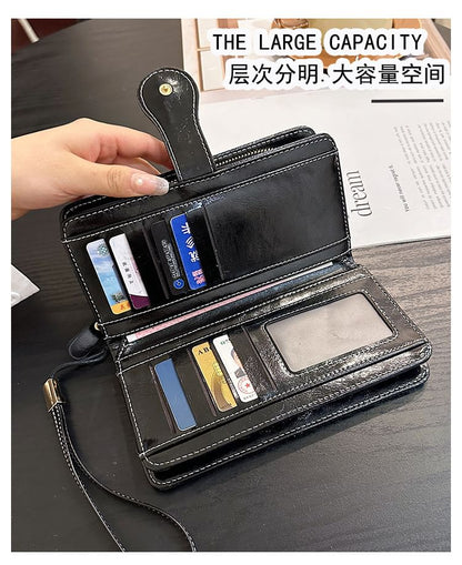 Charm Faux Long Leather Floral Wallet