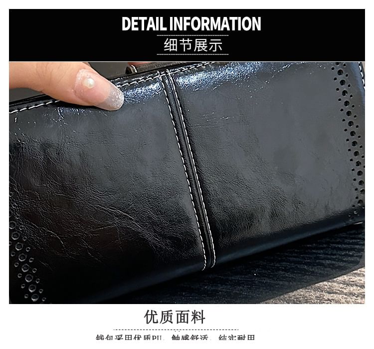 Charm Faux Long Leather Floral Wallet