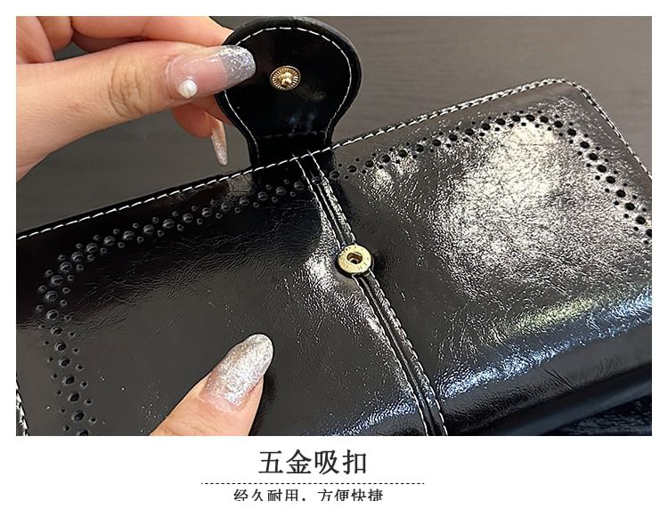 Charm Faux Long Leather Floral Wallet