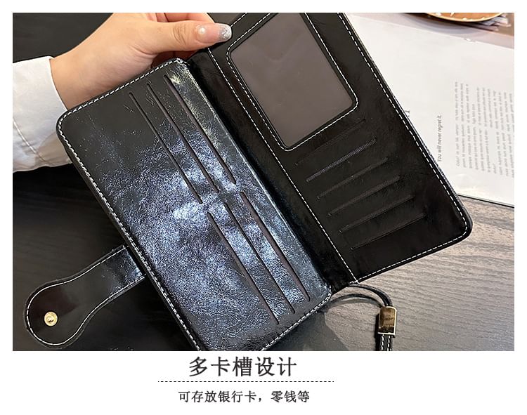 Charm Faux Long Leather Floral Wallet