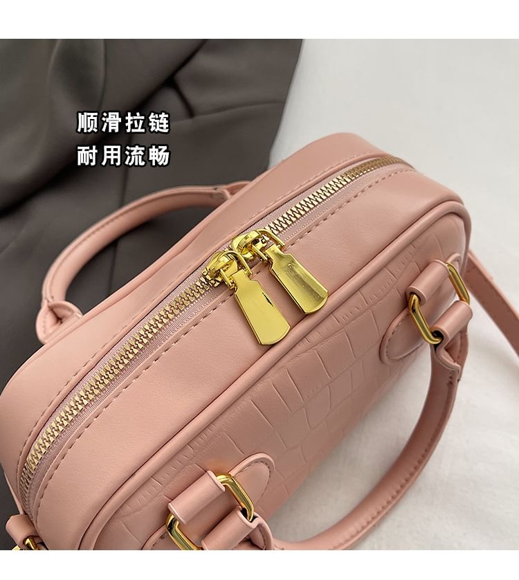 Crossbody Handle Bag Croc Top Grain